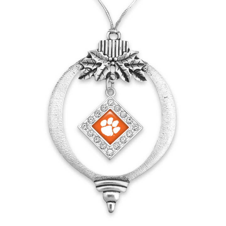 From The Heart - Wholesale Ornament - Clemson Tigers Bulb Ornament with Charm