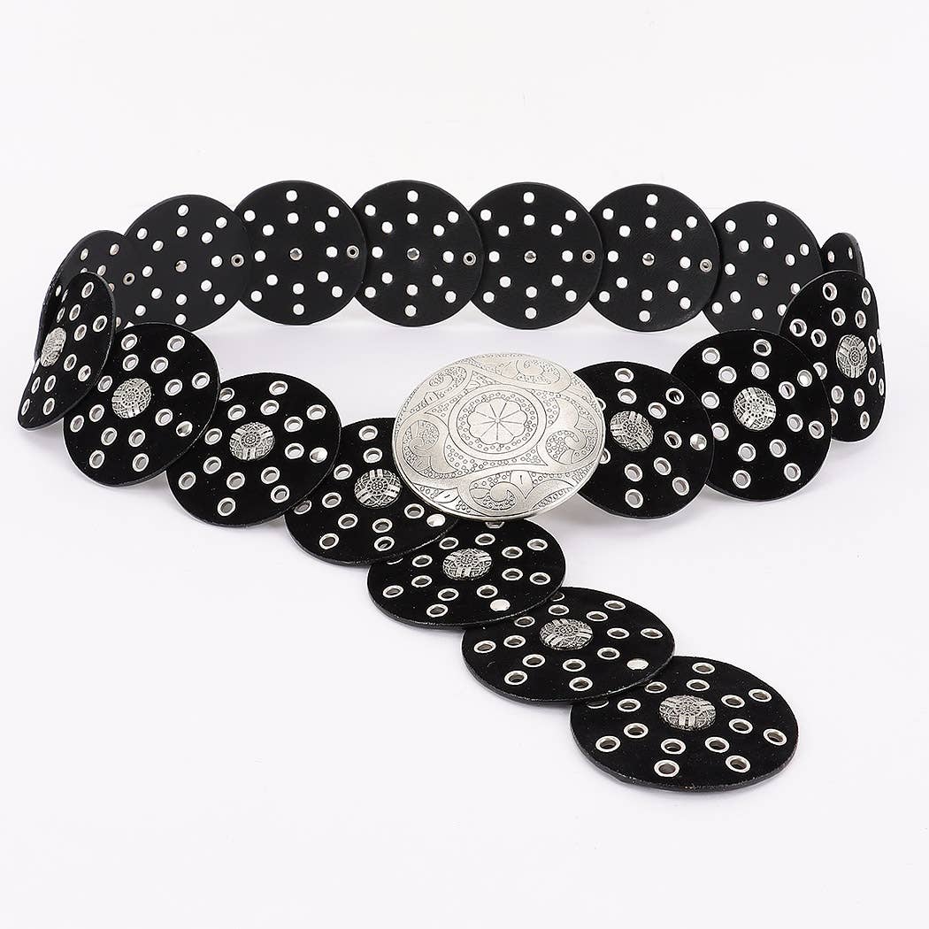 3AM BY H&D ACCESSORIES - Wholesale Belt - Women's - Faux Leather Disc Belt4