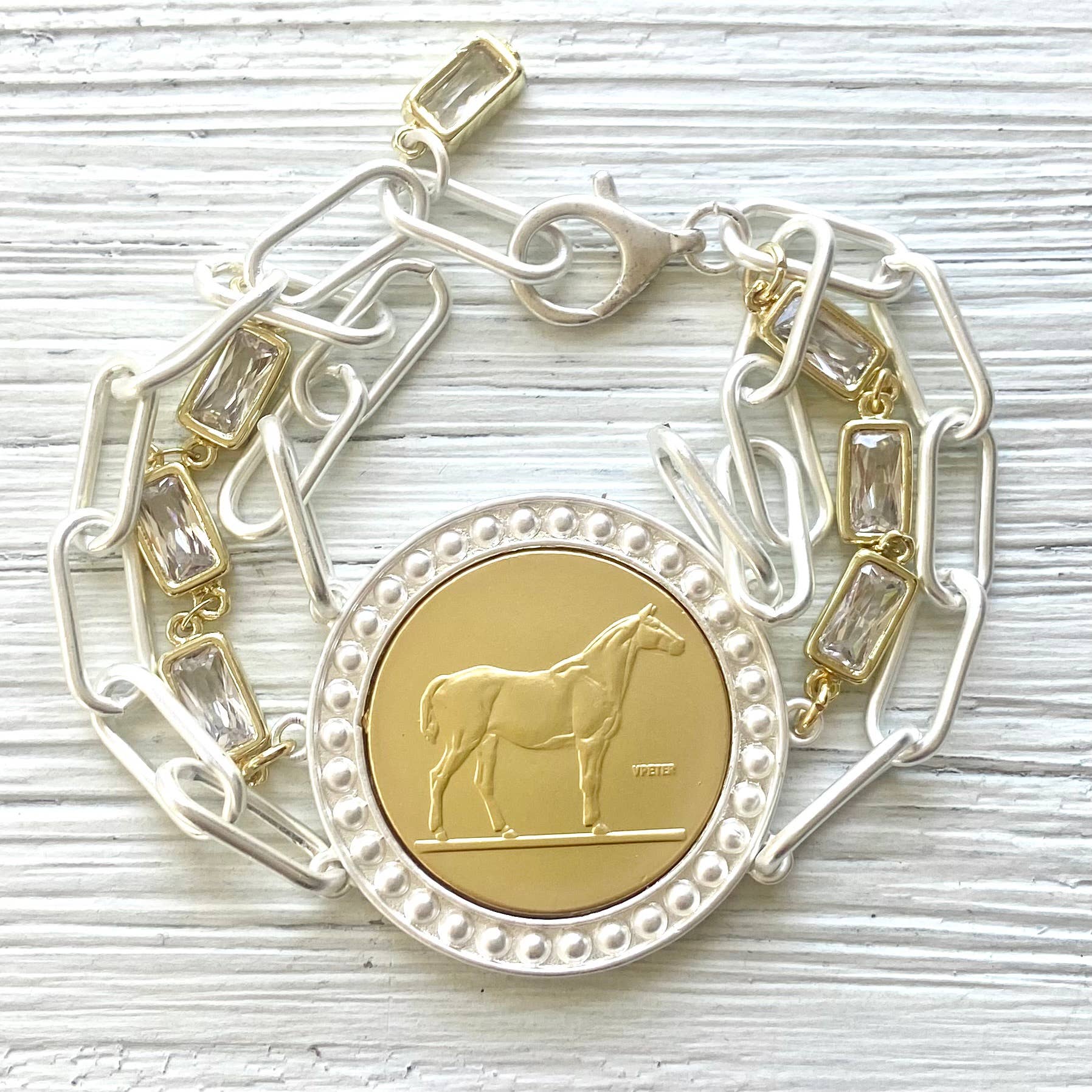 VB&CO Designs Handmade Jewelry - Wholesale Charm/Dangle Bracelet - Horse jewelry coin bracelet country western derby equestrian4