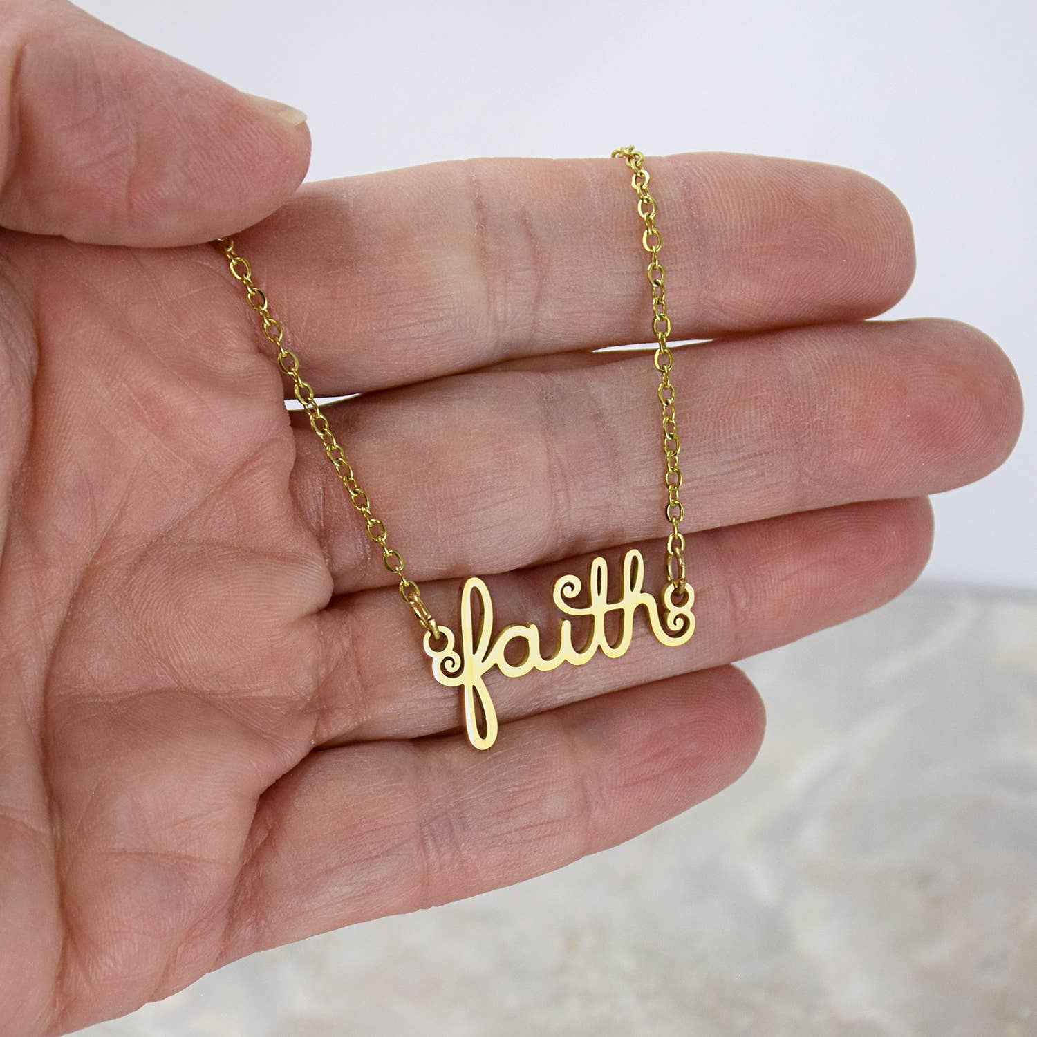 Lifebeats Gifts - Wholesale Halskettinghanger - Faith Script ketting3
