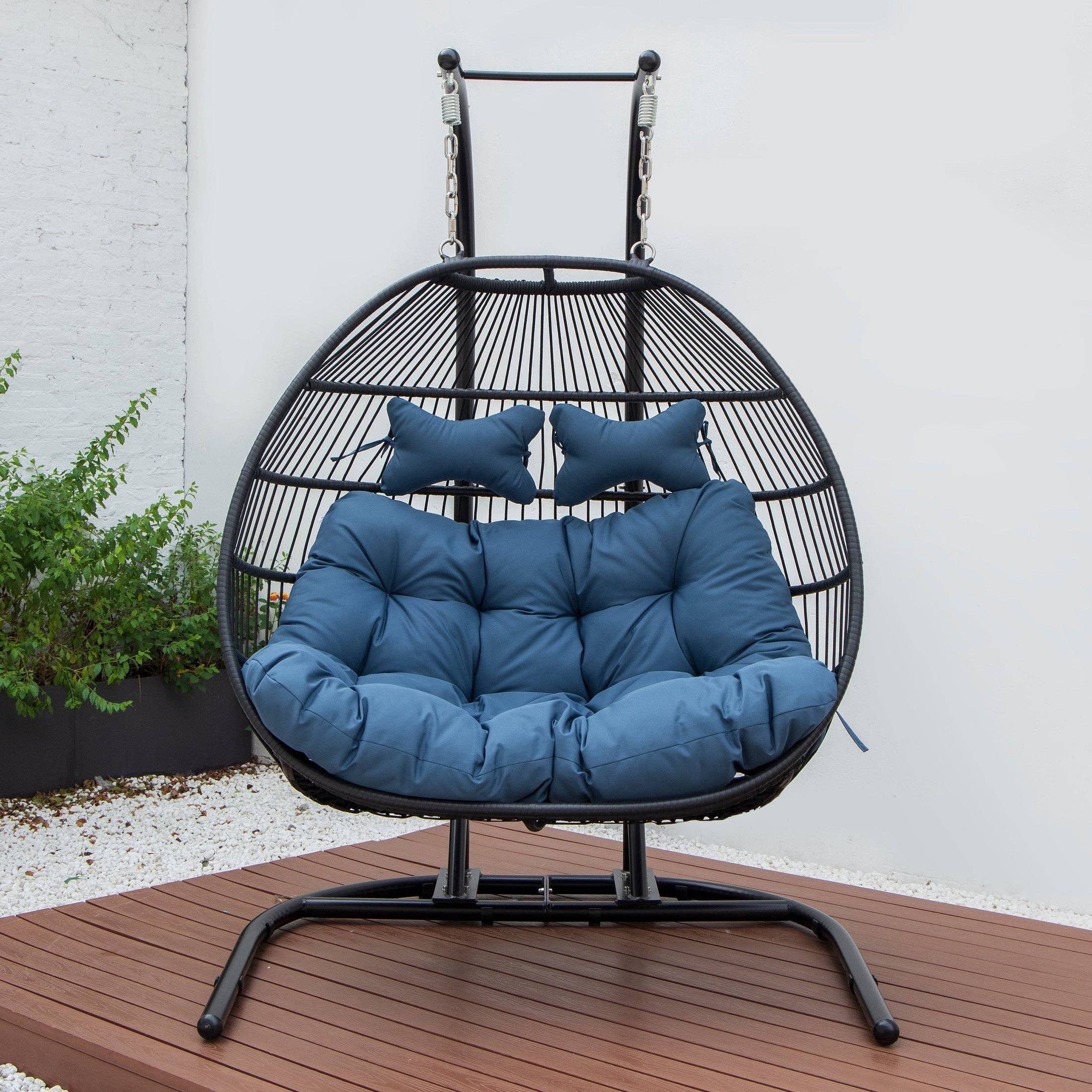 LeisureMod - Wholesale Egg Chair - Wicker 2 Person Double Folding Hanging Egg Swing Chair11