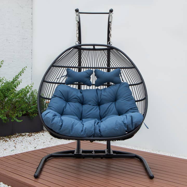 LeisureMod - Wholesale Egg Chair - Wicker 2 Person Double Folding Hanging Egg Swing Chair11