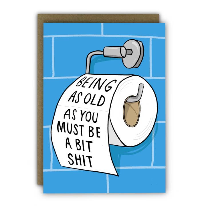 RUNNING WITH SCISSORS - Wholesale Birthday Card - Funny Birthday Card - A6 - A Bit Shit Toilet Roll
