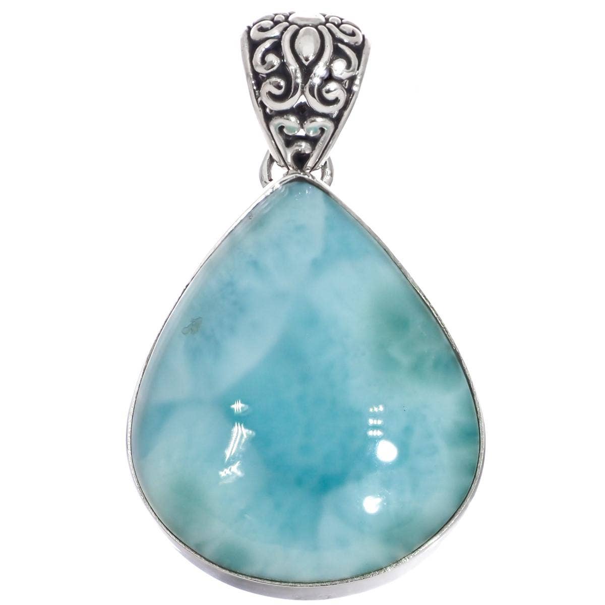 FifiRose - Wholesale Pendant/Charm Necklace - 925 sterling silver aaa thick blue larimar handmade sterling pendant, 1 1/22