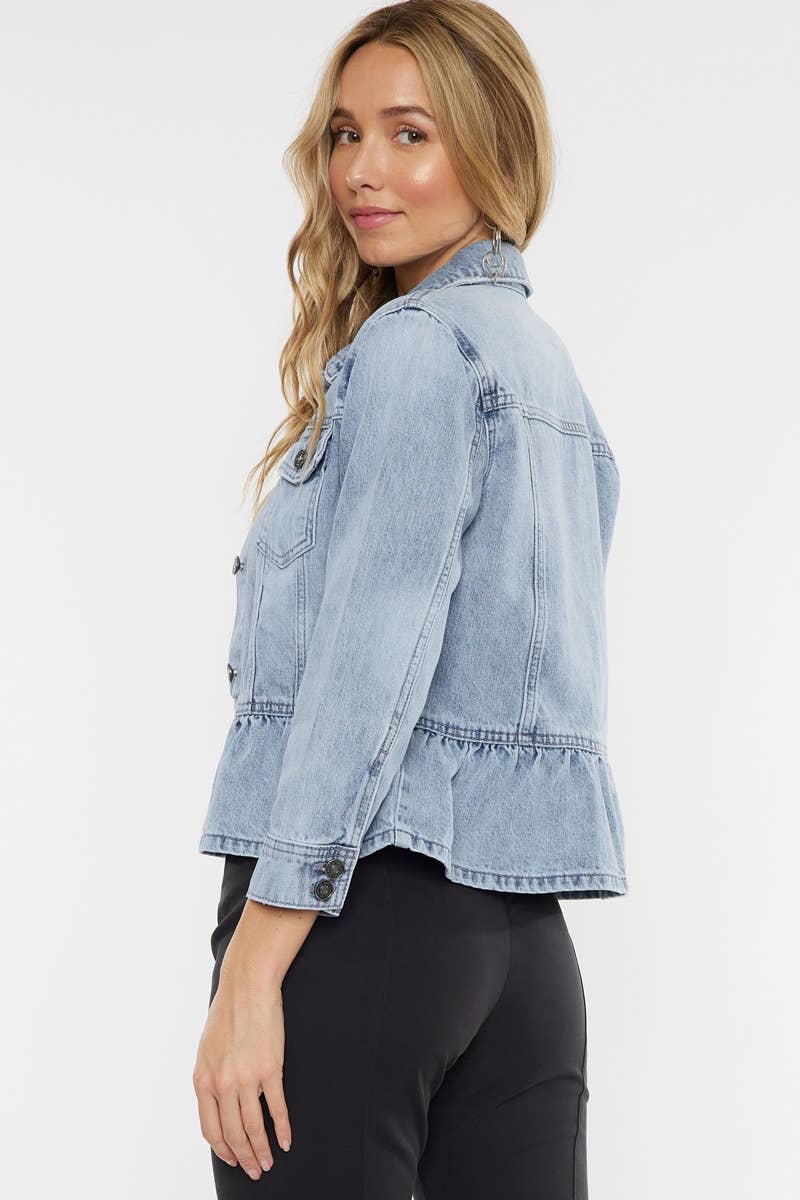 LICHT ÖFFNEN SIE PACK CLASSIC FIT PEPLUM DENIMJACKE-KC7369L für den Großhandel auf Faire3