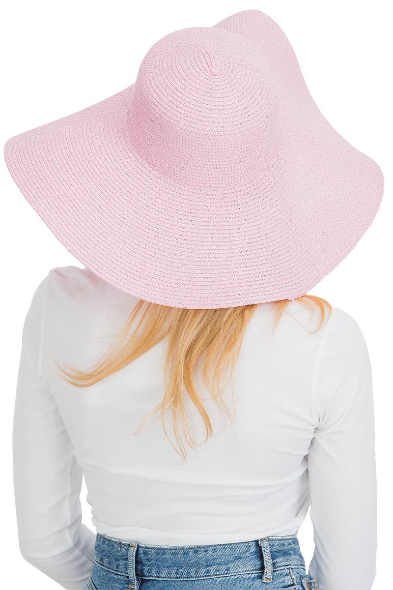 Cap Zone - Venta al por mayor Sombrero de paja - Mujer - Sombrero de sol de paja con tejido apretado, color sólido y ala ancha flexible50