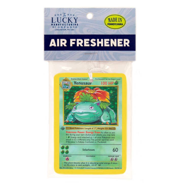 Lucky Mfg. Co. – wholesale Luftrenare för bil – Unisex – Venusaur Pokémon-kort luftfräschare2