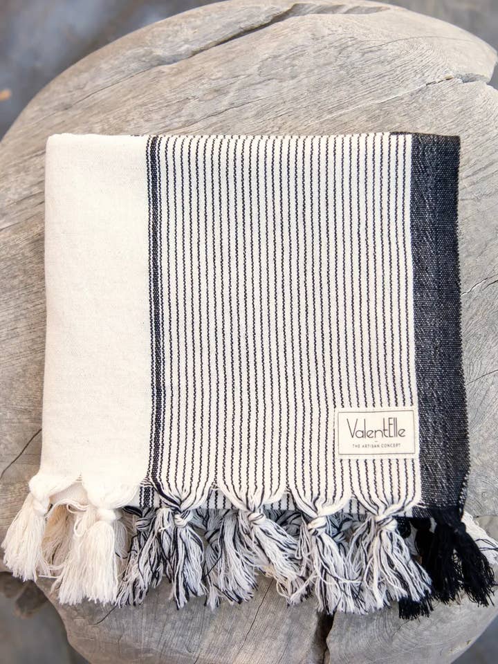 Toalha de Praia de Algodão Turco Feita em Tear Manual por atacado de AND-selects Artisan Elegance