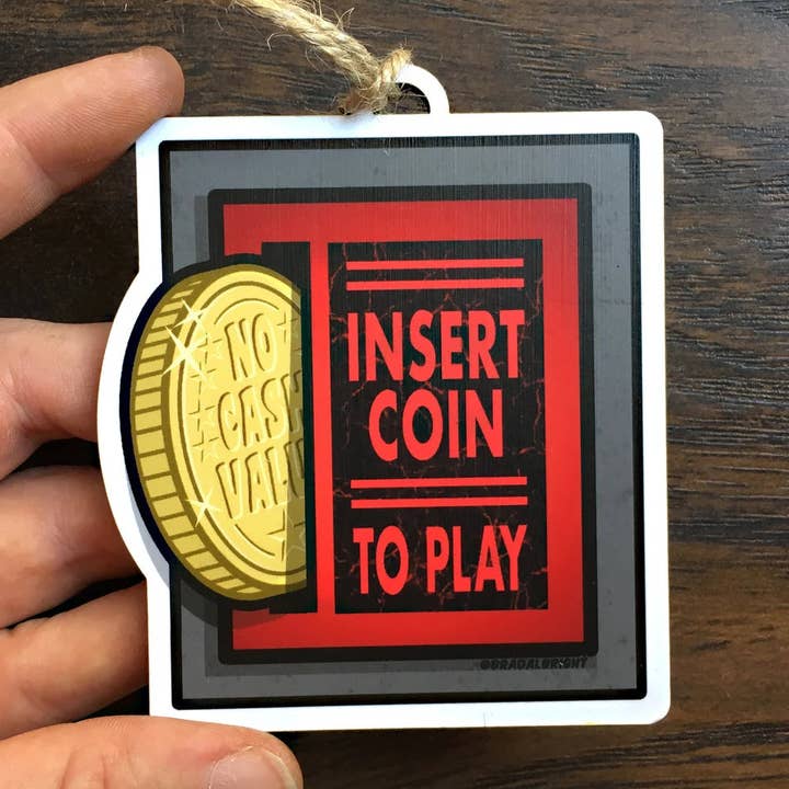 Arcade Coin Slot Christmas Ornament for wholesale by Albright Illustration & Design