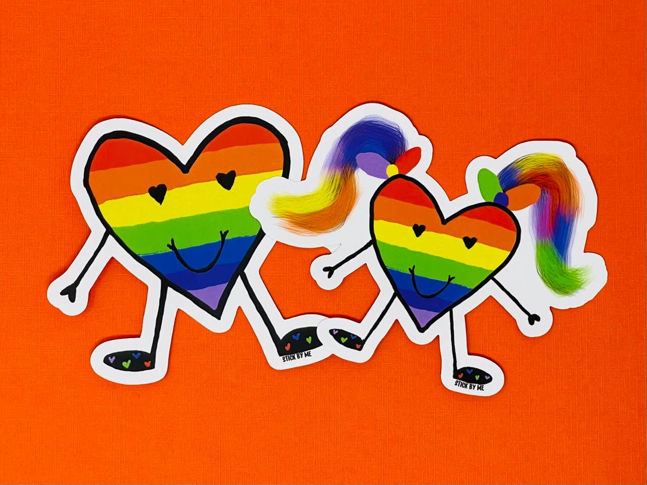 Stick by Me Stickers - Wholesale Sticker - Smiley Heart Sticker - Drawn by 9 year old Emmy4