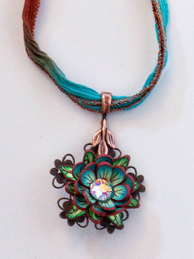 Floral Pendant Small - Miami Heat for wholesale by Petal Pushers by Janet Pitcher