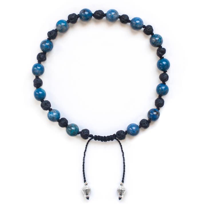 Pulsera de mezclilla con lapislázuli y piedra de lava para venta al por mayor de 100 Graces