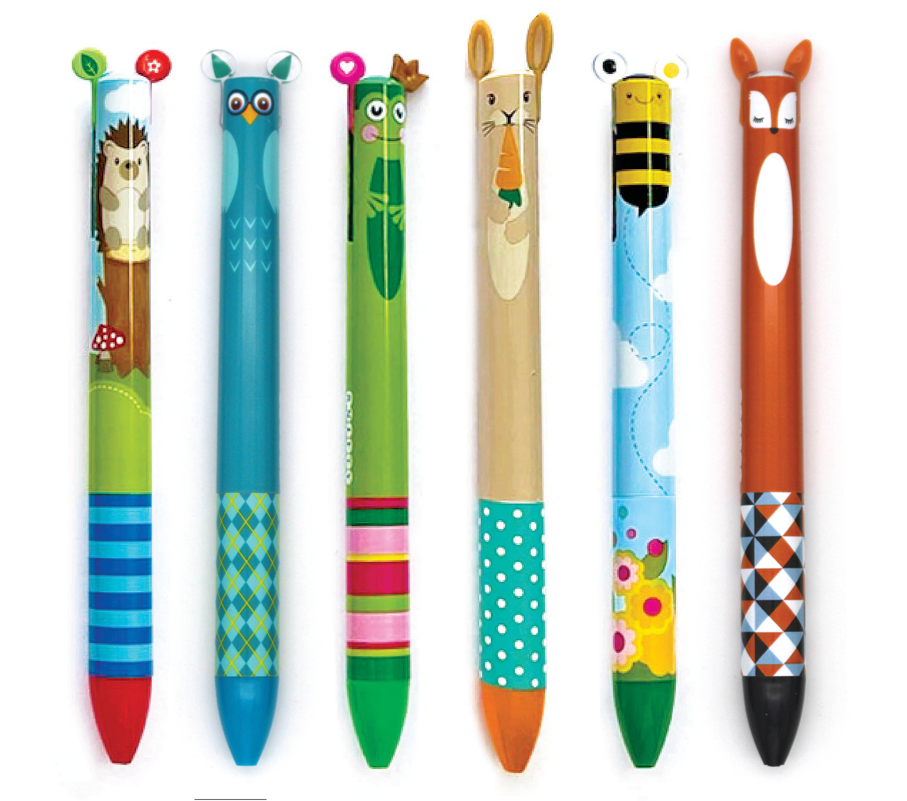 SNIFTY - Wholesale Pen - TWICE AS NICE WOODLAND 2 COLOR CLICK PEN DISPLAY OF 301