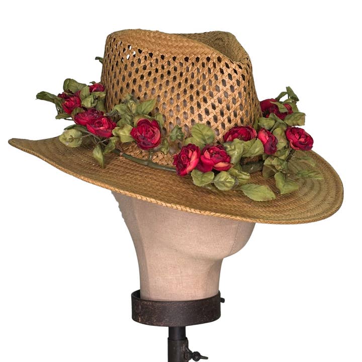 Rose Wreath Cowboy Hat for wholesale by Kathy Jeanne Millinery