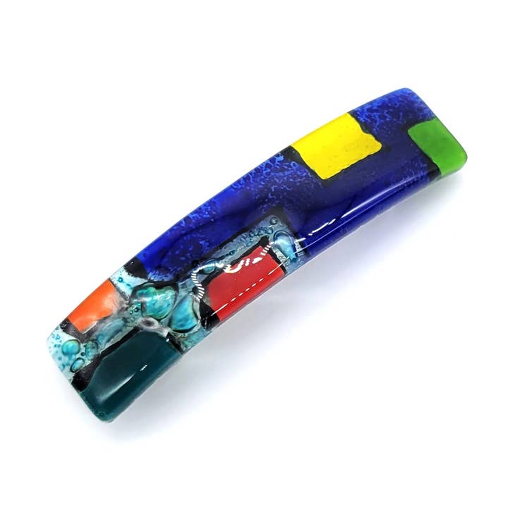 Fused Glass Large Barrette (Detailed Patterns) for wholesale by Eclectic Woodchuck
