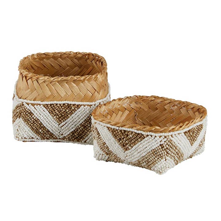 47th & Main (Creative Brands) - Wholesale Basket - Patterned Beaded Baskets - Set of 35
