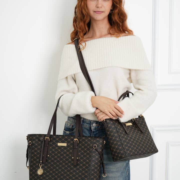 Bessie London - Wholesale Shoulder Bag - Women's - MONOGRAM 2 IN 1 SHOULDER BAG34