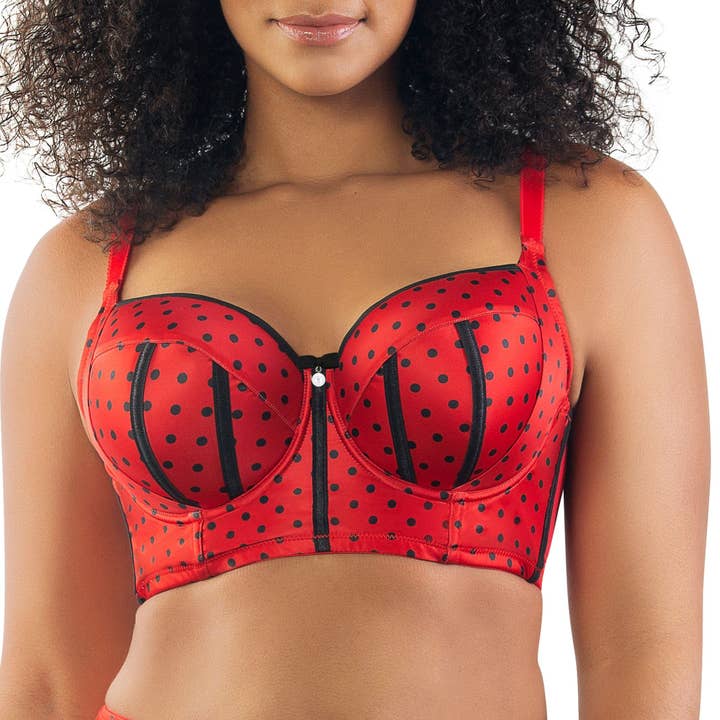 PARFAIT Charlotte Longline 6977 Women's Full Bust Padded Bra - Racing Red Dot for wholesale by PARFAIT