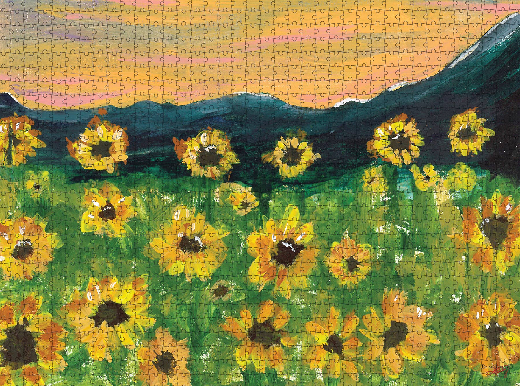 Primitives by Kathy - Wholesale Puzzle - Adult - Sunflower Field Puzzle1