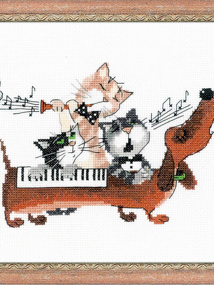 Kit de point de croix RIOLIS 1495 Chien Teckel Blues pour la vente par RIOLIS