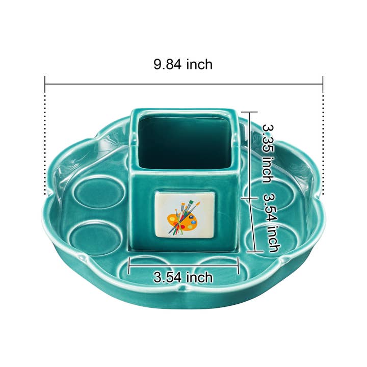 The Wine Savant / Khen Glassware – Engroshandel Palet/blandingsbakke – Malers Kunstner Kop & Talerken Sæt | Maler- & Penselholder Sæt4