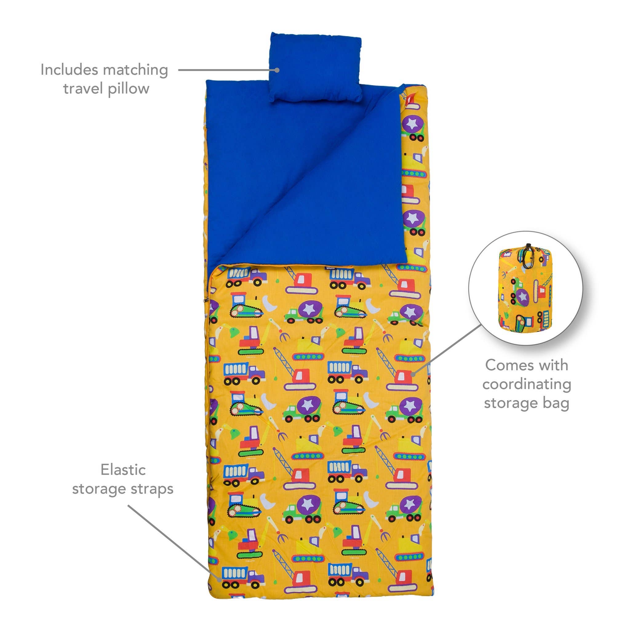 Wildkin - Vente Sac de couchage – enfant - Under Construction Sac de couchage Original4