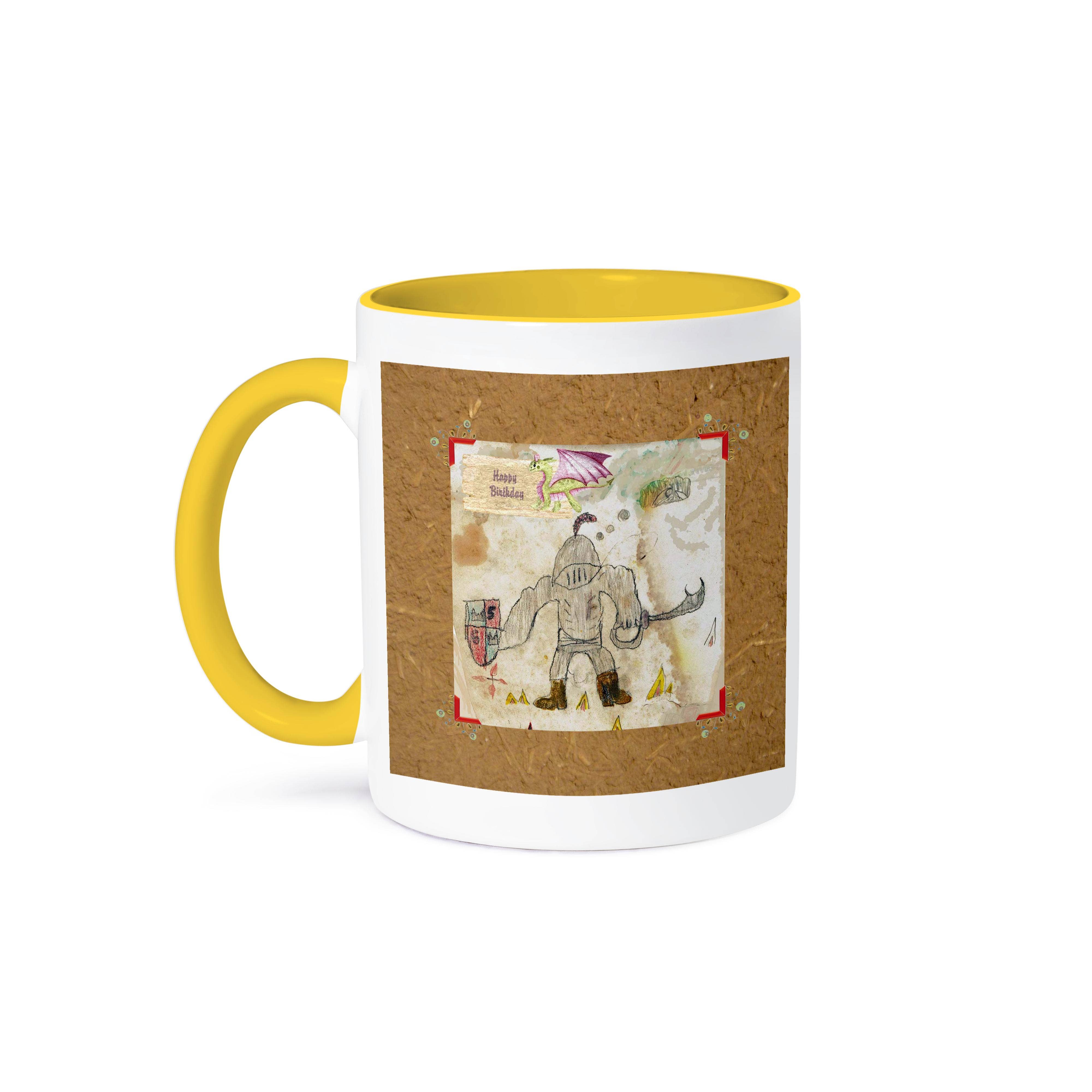 3dRose - Wholesale Coffee Mug - 3dRose, Image of Birthday Knight Thinking of Dragons, Mug0