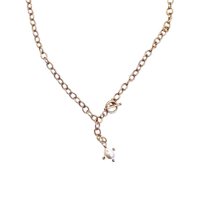 Celestial Pearl Lariat Necklace for wholesale by Devi Arts Collective