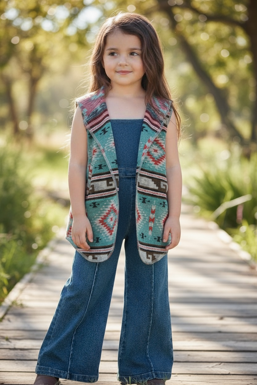 Kids Charm Online - Wholesale Jumpsuit - Kids - Cute dark blue denim jumpsuit with back zipper. PNG50704 jean2