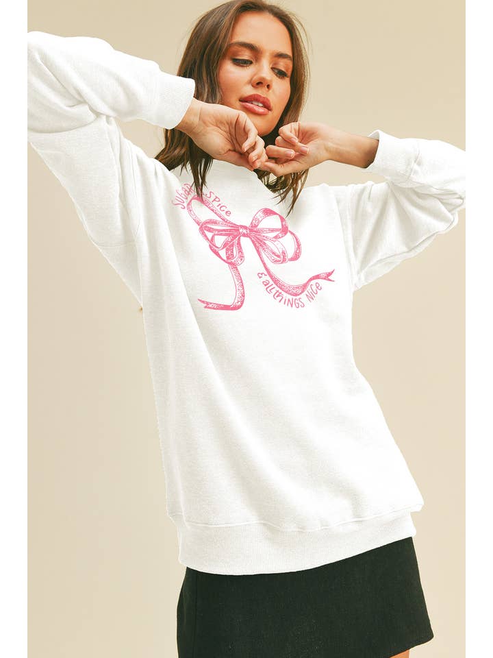 Honestee - Wholesale Sweatshirt - Women's - Bow Long Sleeve Sweatshirt8