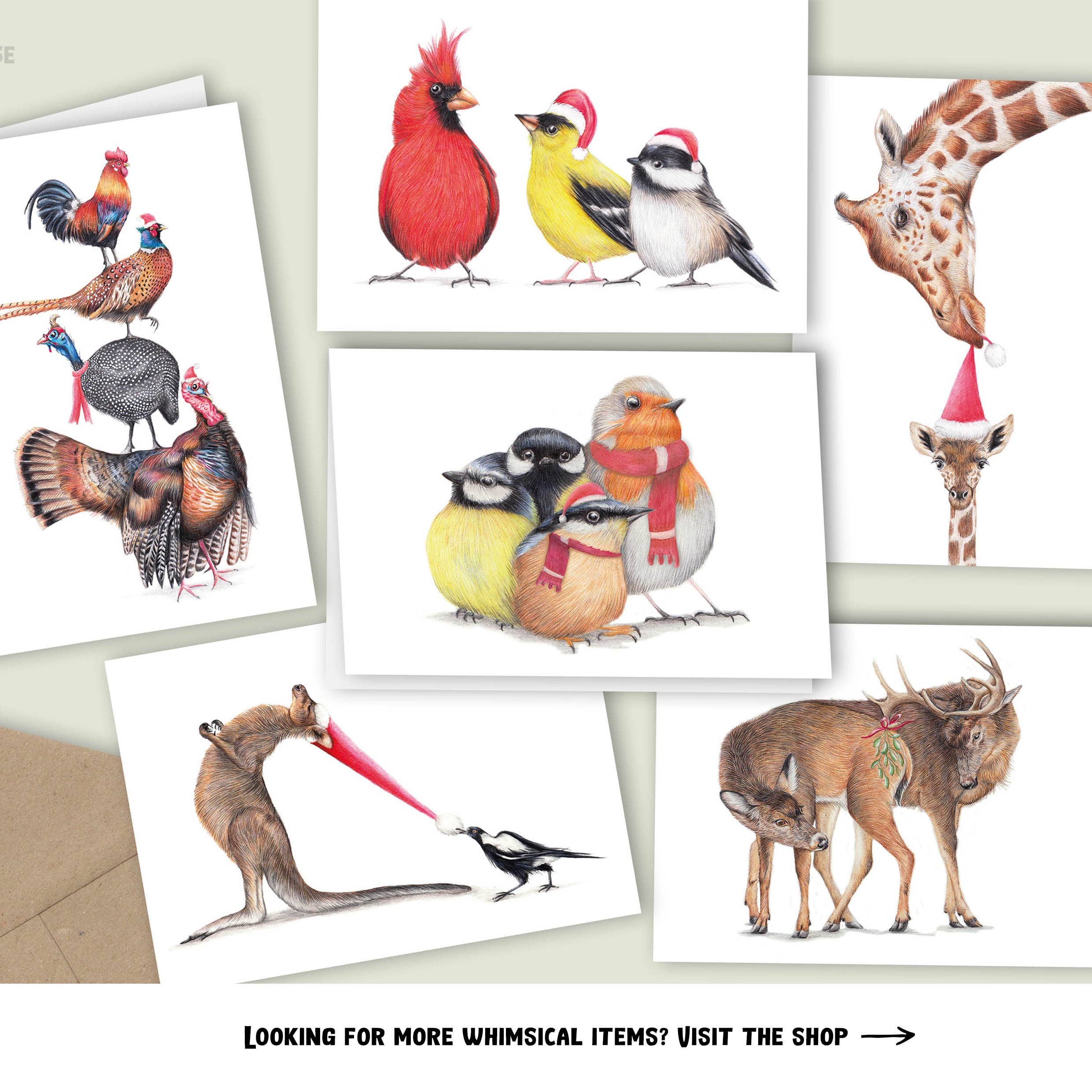 Beast of Paradise – Engroshandel Julekort – Julekort, Bird Holiday Card, Dyr lykønskningskort4