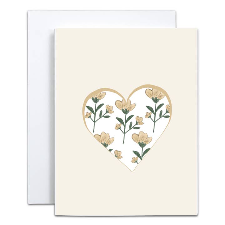 Biglietto di Auguri Romantico con Cuore Floreale per la vendita all'ingrosso da parte di mo.mitt