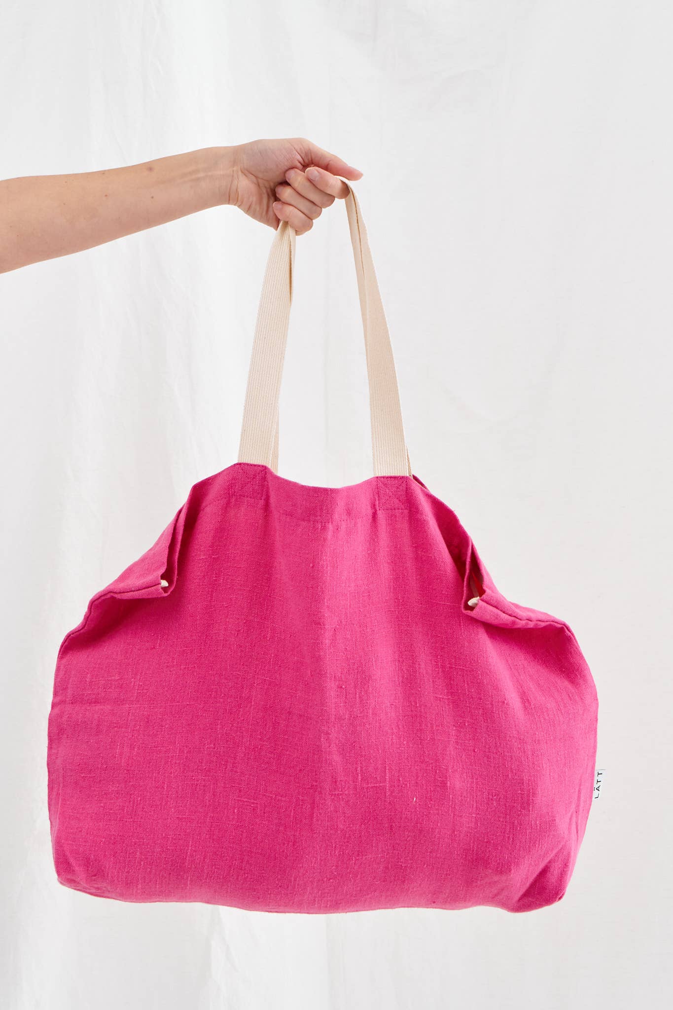 LATT - Wholesale Tote Bag - Unisex - Natural linen tote bag with pocket, large linen beach bag17