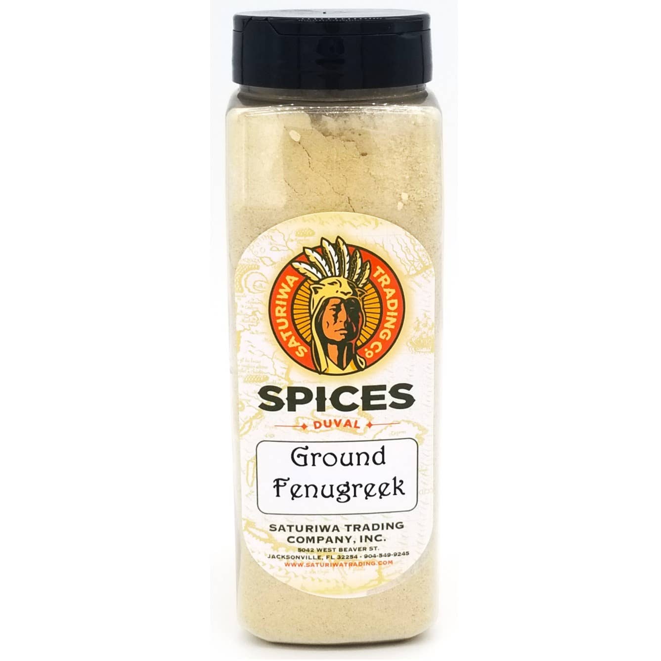 Saturiwa Trading Company – wholesale Dried spice – Ground Fenugreek Powder  22 oz Shaker0