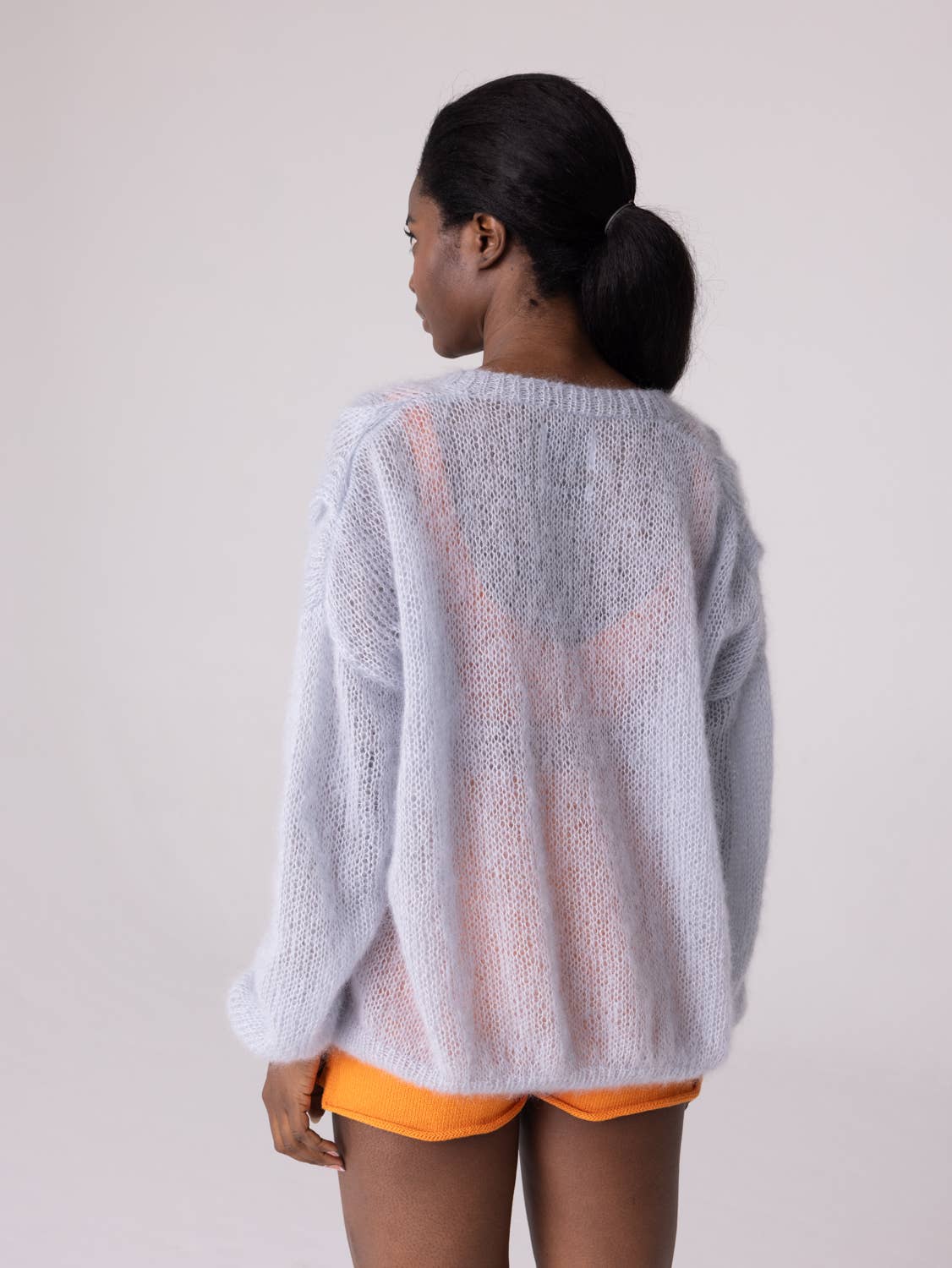 Twisted Erik: Mohair & Silk Cardigan in Dew / HANDMADE for wholesale on Faire8