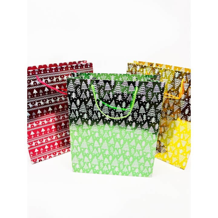 MIX COLOR Fancy Holographic Christmas Gift Bag for wholesale on Faire