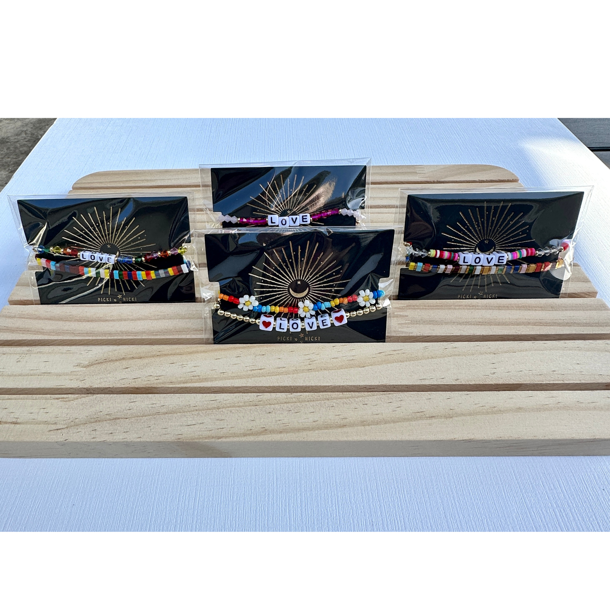 PinkLove Love PRIDE Beaded Tile Tila Stacking Bracelet Sets for wholesale on Faire2