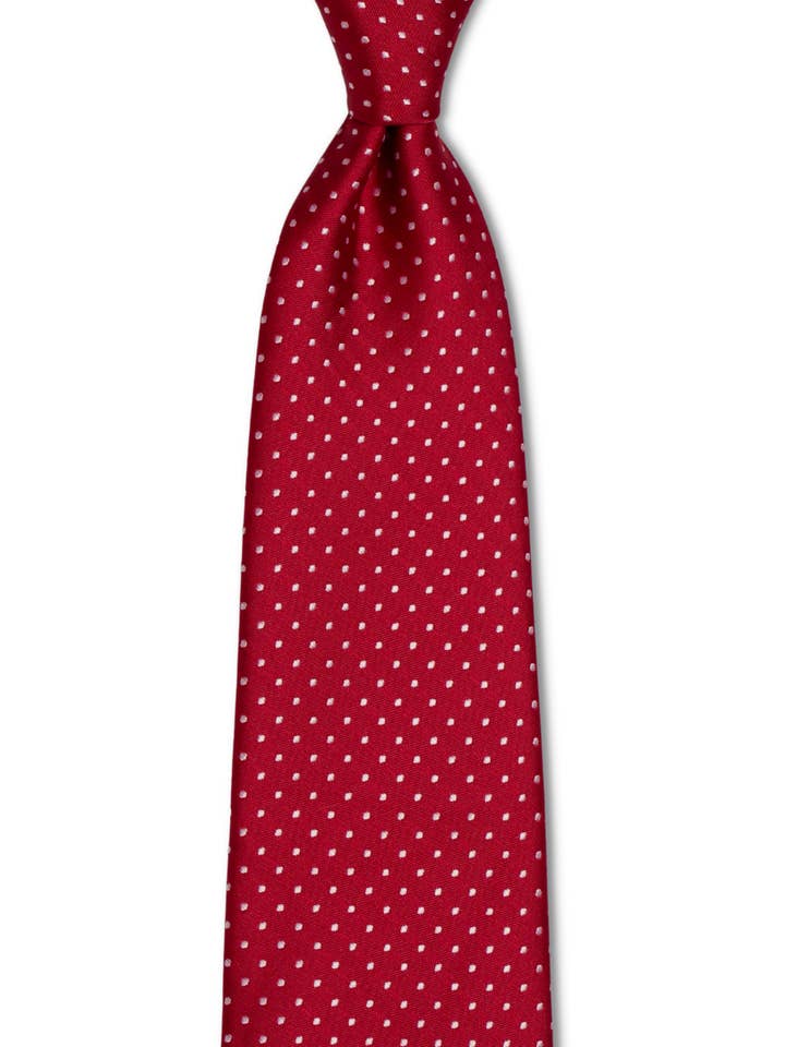 Red White Dotted Traditional Tie for wholesale by GoTie