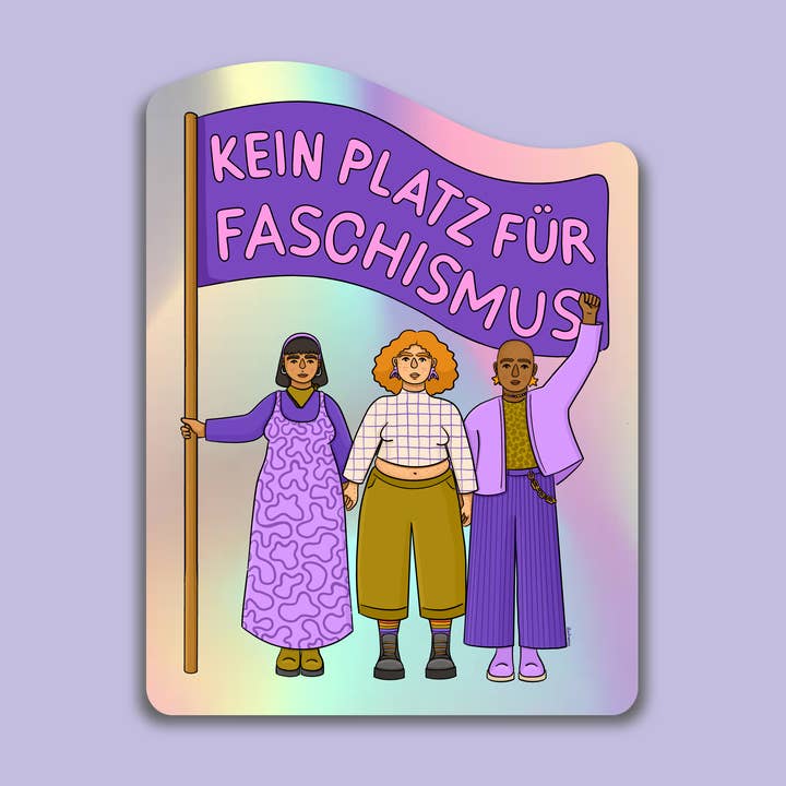 Sticker gegen Faschismus "Kein Platz für Faschismus" für den Großhandel von Illustramyy