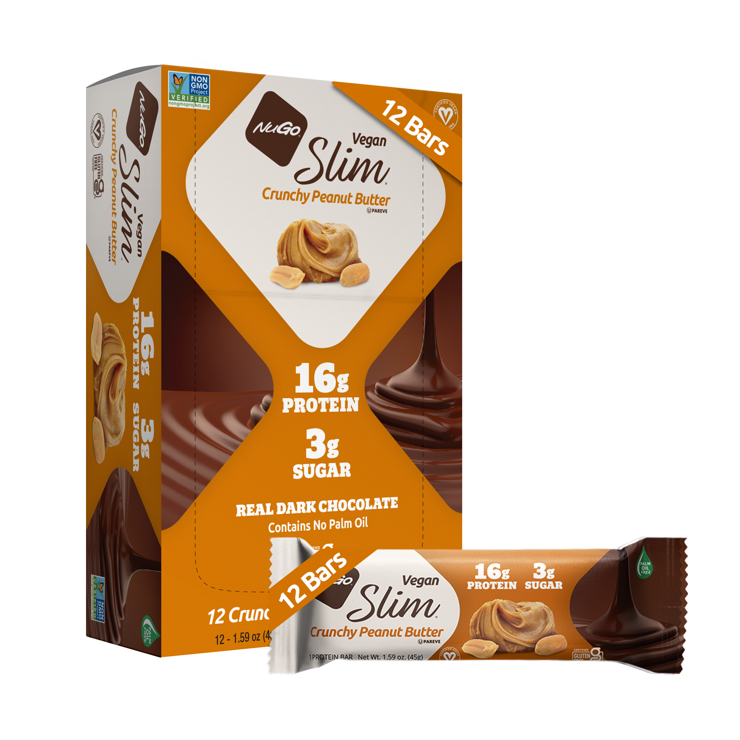 NuGo Nutrition - Vente Barres de céréales - NuGo Barre Protéine Croustillante au beurre d'arachide1