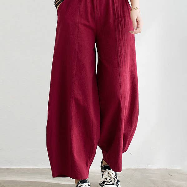 Brede ben Løs Elasticitet Ensfarvet Casual Bukseunderdele for engroshandel hos UZ Wholesale Store