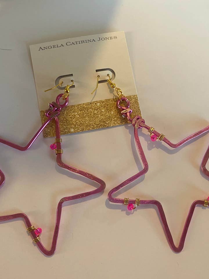 Crystal Embellished Star Earrings for wholesale by Angela Catirina Jones