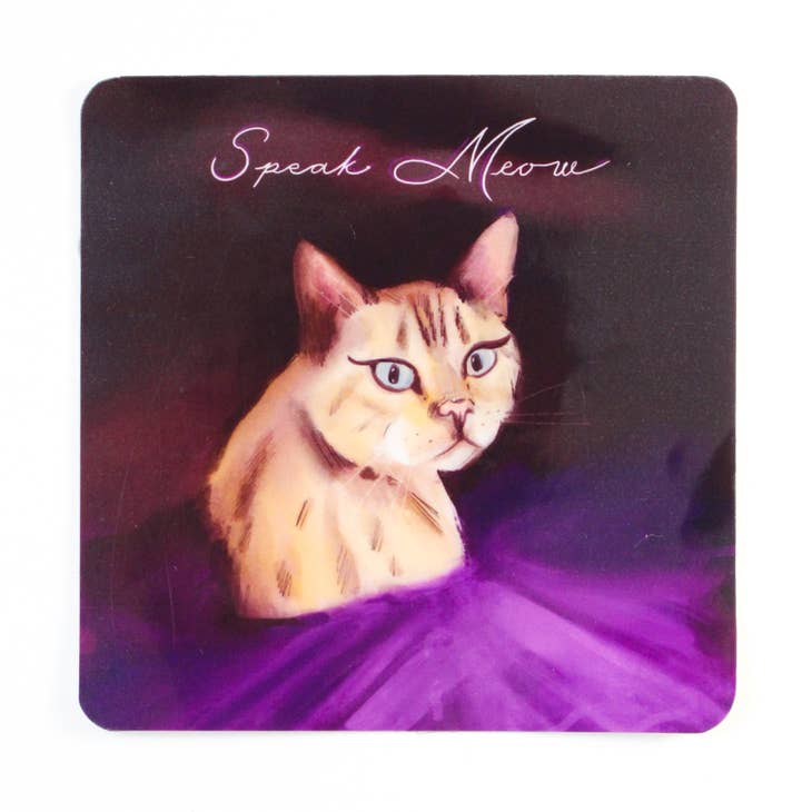 Amy Hartelust Art and Illustration - Wholesale Sticker - Speak Meow Cat Vinyl Sticker