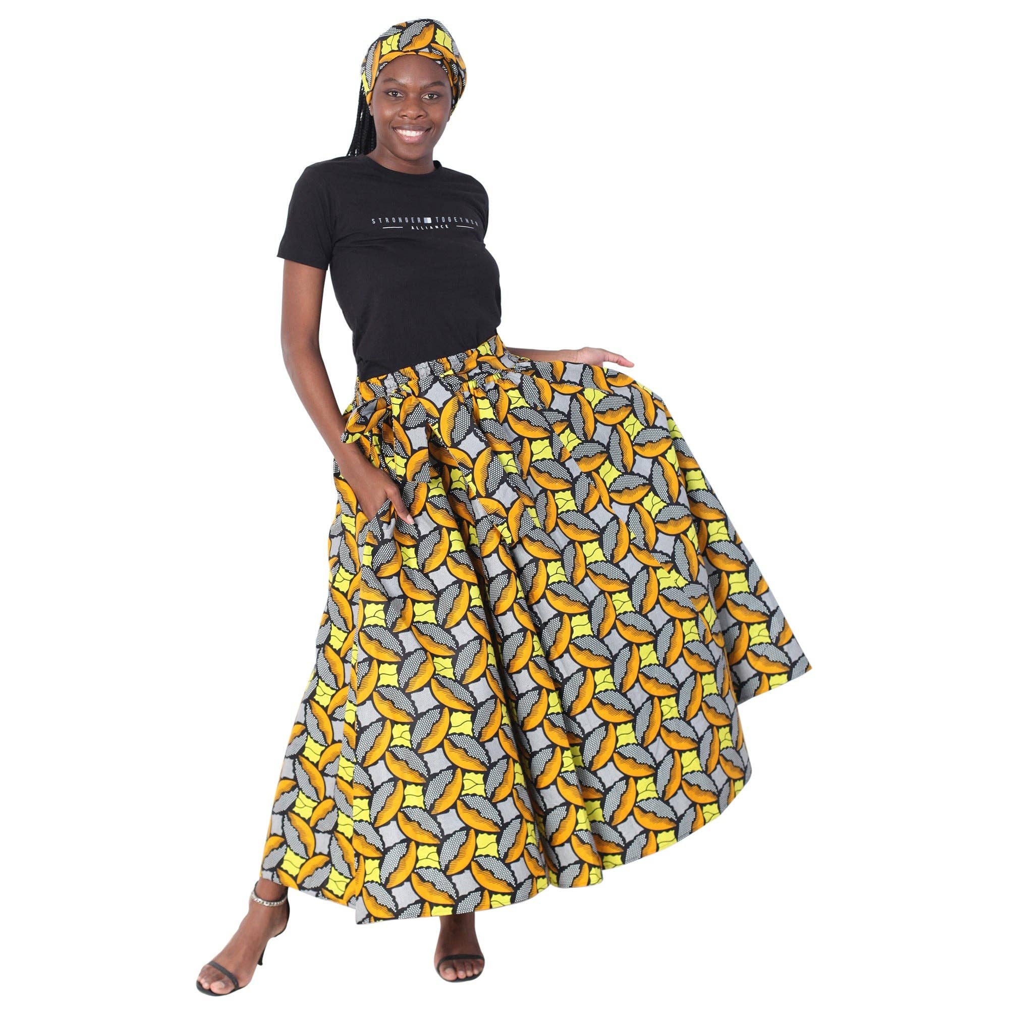 African Stars - Wholesale Skirt - Women's - Women's African Printed Long Maxi Skirt -- FI-3227