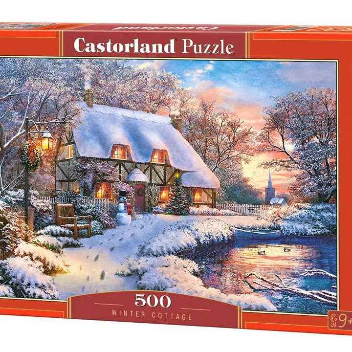 500 Piece Jigsaw Puzzle, Winter Cottage, Charming Nook, Countryside, Winter puzzle, Adult Puzzles, Castorland B-53278 for wholesale by Naomi's Happy Place Shop