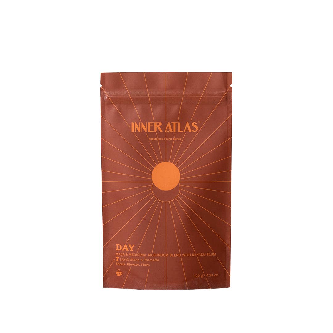 Inner Atlas - Vendita all'ingrosso Proteine/superfood in polvere - Miscela adattogena da giorno | Maca e funghi medicinali