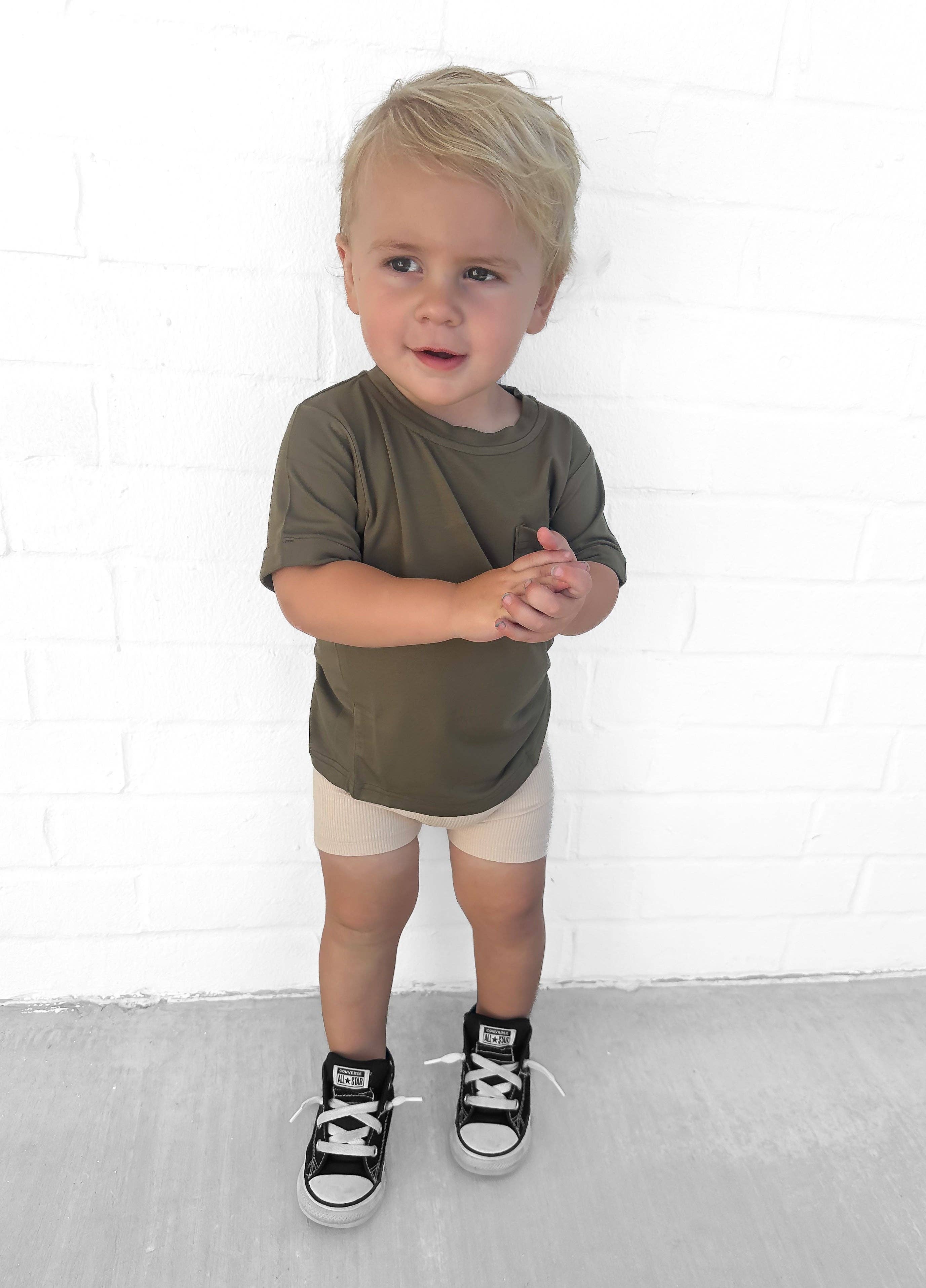 Remi + Rae Co. - Wholesale T-Shirt - Kids - BAMBOO POCKET TEE - PINE12