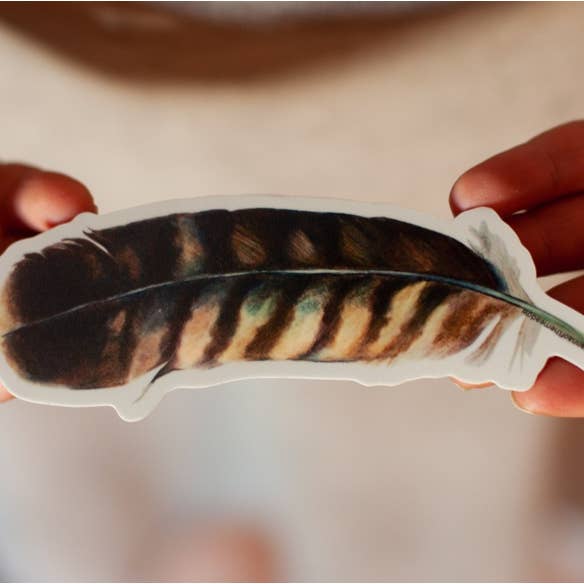 Autocollant en vinyle « Red Tail Hawk Brown Feather » pour la vente par Anna Of The Meadow