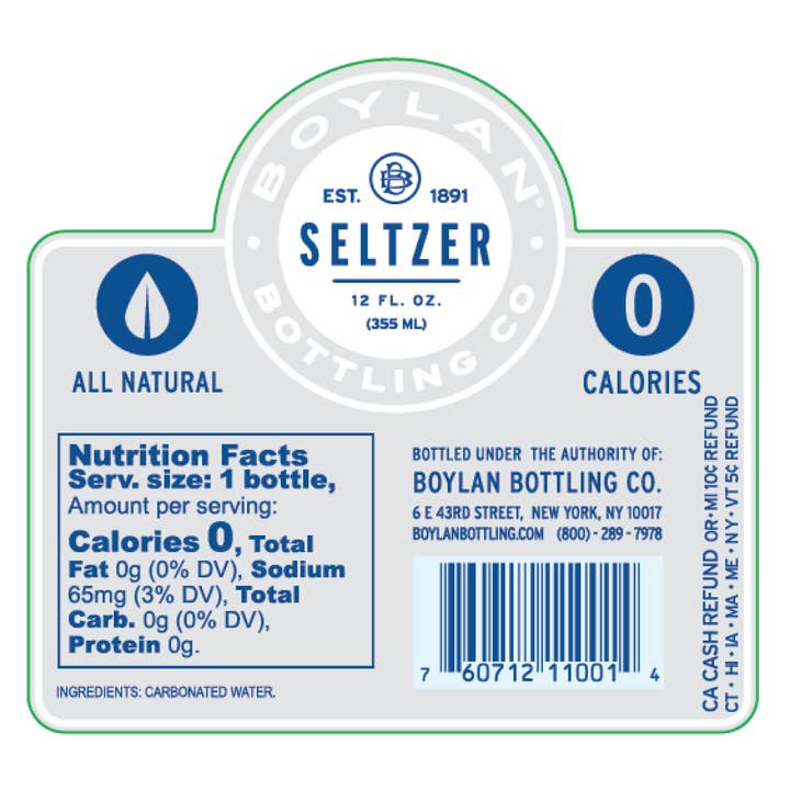 Boylan Bottling Company - Wholesale Soda/Carbonated Drink - Pure Seltzer - 24 Pack1