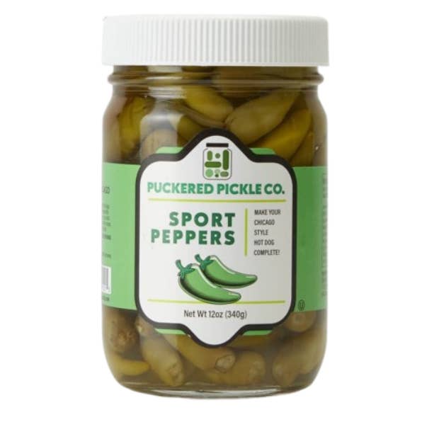 Puckered Pickle Sport Peppers 12oz for wholesale by Puckered Pickle